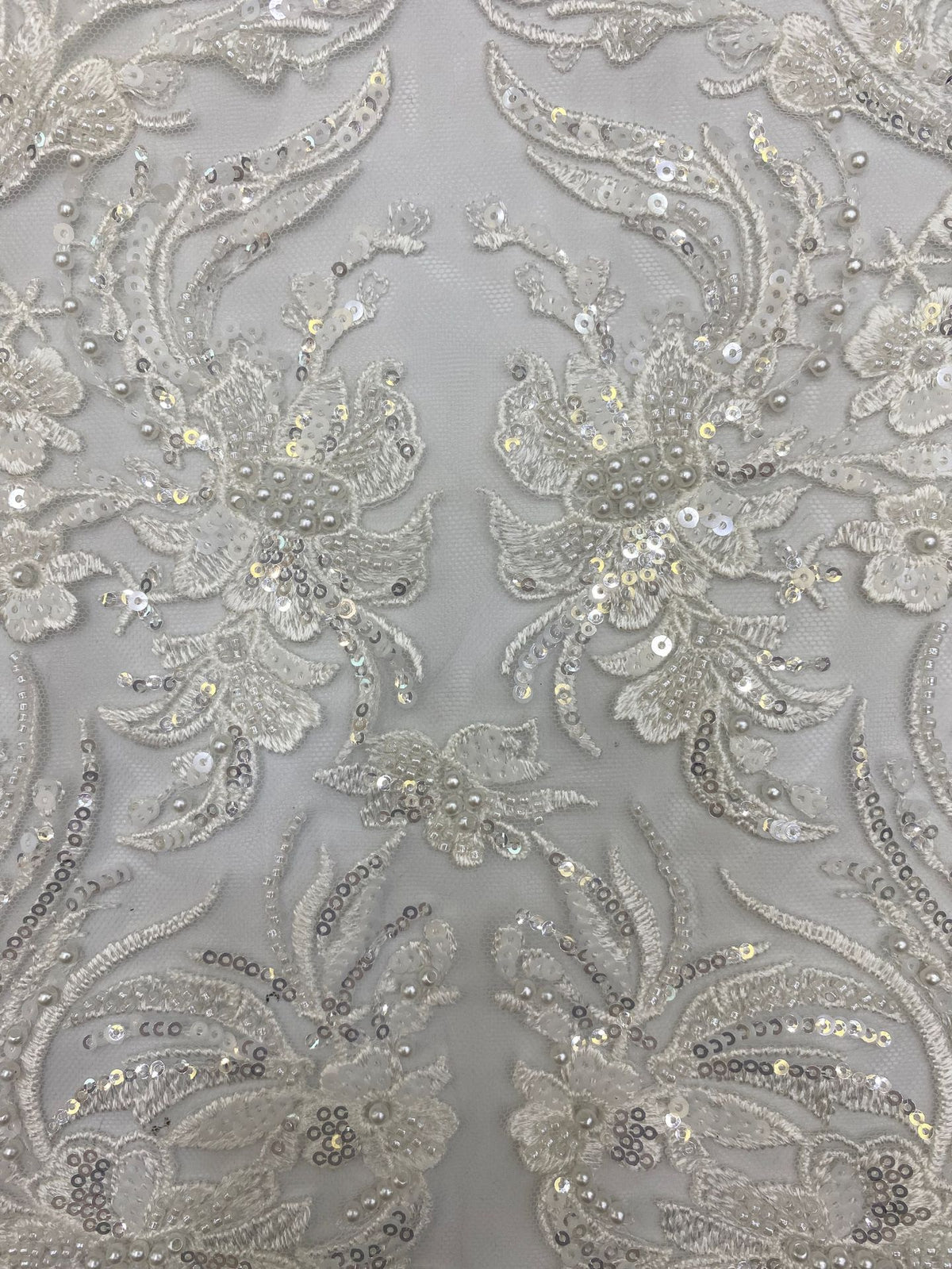 Foam Bead & 3/4mm Sequin Formalwear Fabric — fabric photo 5