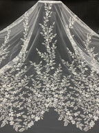 Botanical Foam Bead Sequin Wedding Fabric