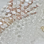 Grid 9/12/18 mm Sequin Embroidered Guipure Lace Fabric — fabric photo 2
