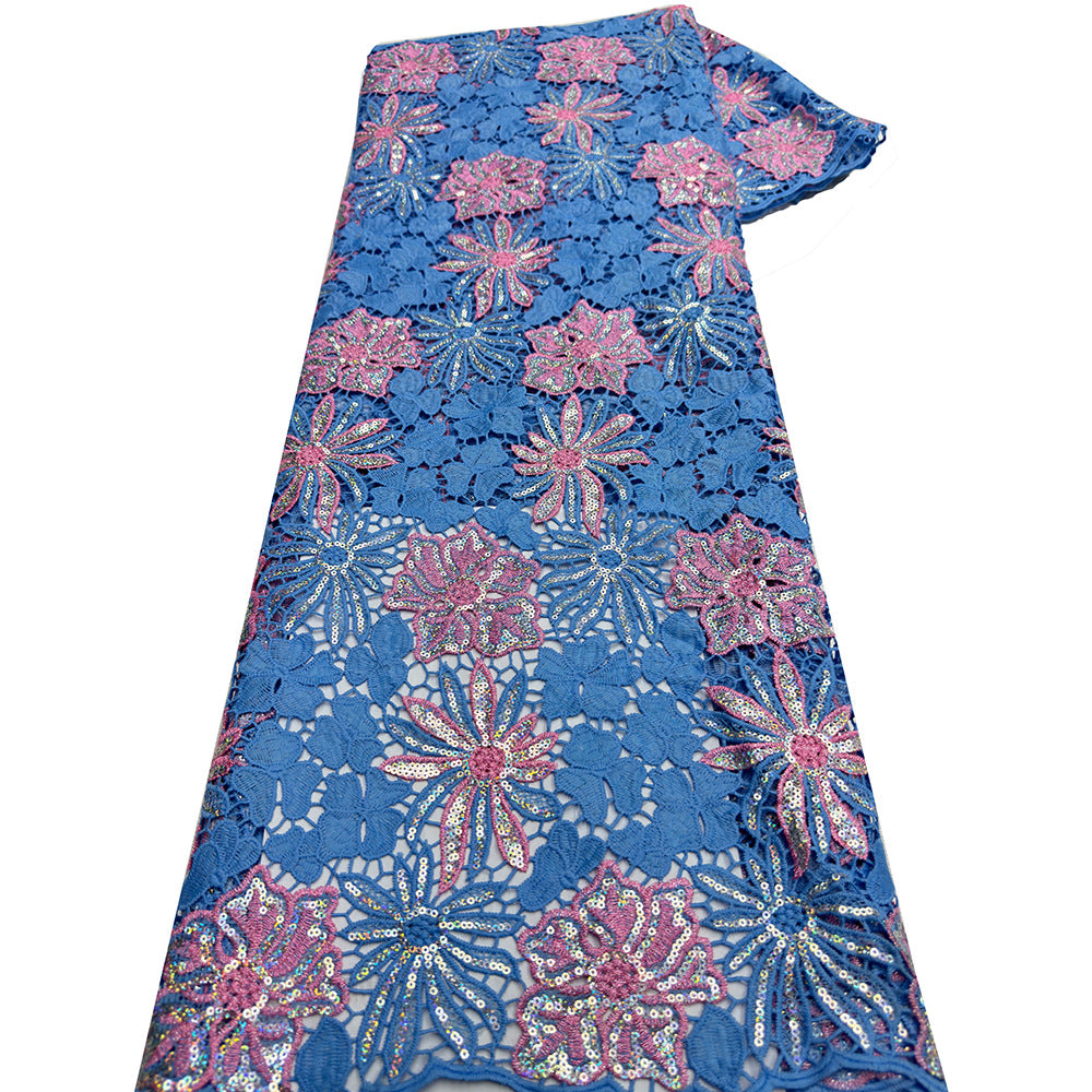 Two-Tone Water-Soluble Embroidered Mesh Lace — fabric photo 4