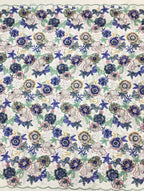 Multicolor Layered Sequin Embroidered Bridal Fabric – Design 91039 — fabric photo 6