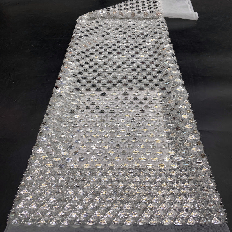 Triangular Sequin Laser Foam Bead Fabric — fabric photo 3