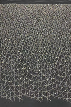 3/7 mm Crystal-Look Sequin & Bugle-Bead Embroidered Bridal Fabric — fabric photo 4