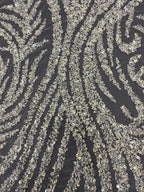 Foam Bead & Sequin Embroidered Bridal Fabric — fabric photo 3