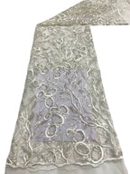 Crystal-Look Sequin Embroidered Tulle Mesh Fabric — fabric photo 2