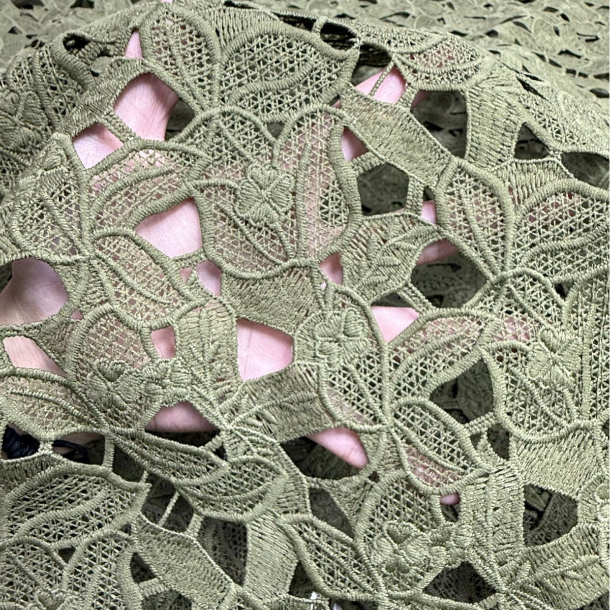 Solid-Color Milk-Silk Guipure Cutwork Lace Fabric – Per Yard — fabric photo 2
