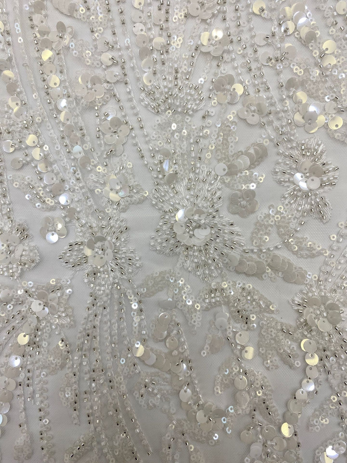 3D Floral Double Bead & 3/7mm Sequin Fabric — fabric photo 5