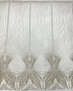 Large Floral Bead & 3/4 mm Sequin Bridal Fabric — fabric photo 6