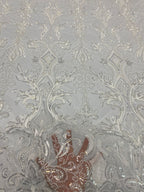 Sequin & Bubble-Bead Embroidered Bridal Fabric – Design 39935 — fabric photo 4