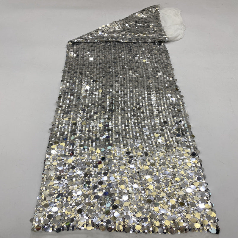 Stretch 5/12 mm Sequin Embroidered Stretch Mesh Fabric
