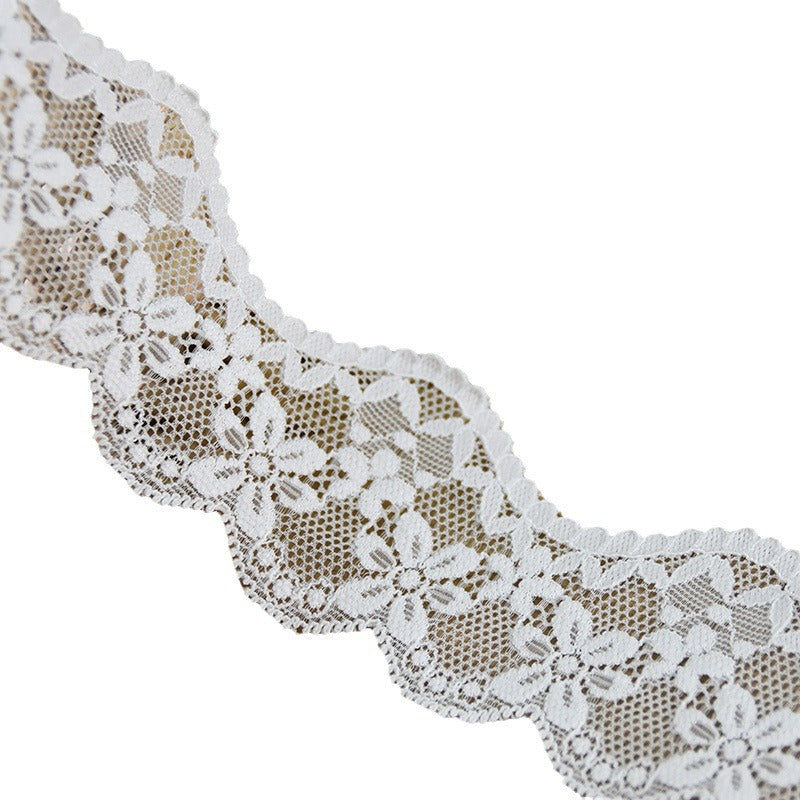 Small Floral Stretch Lace Trim 5 cm — fabric photo 4