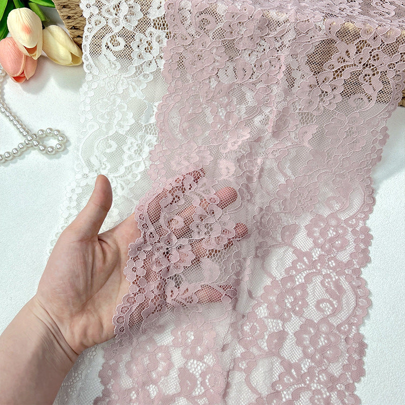Large Floral Textured Wide Lace Trim