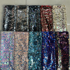 Two-Tone 9 mm Sequin Embroidered Bridal Fabric