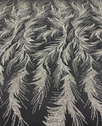 Silver-Filled Bead & Ivory Sequin Bridal Fabric — fabric photo 2