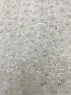 3/4 mm Sequin & Bubble-Bead Embroidered Bridal Fabric – Design 02143 — fabric photo 5