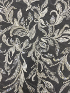 Bugle & Foam Bead 3/4mm Sequin Bridal Fabric — fabric photo 3