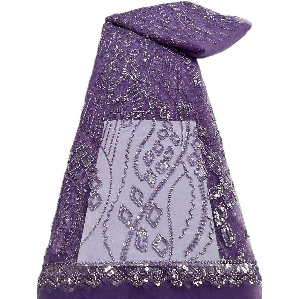 French-Style Beaded Sequin Embroidered Mesh Lace – Per Yard — fabric photo 5