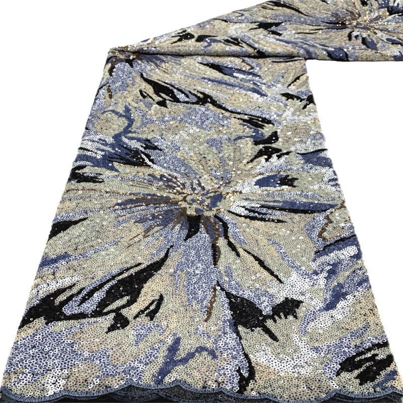 Heavy Layered Sequin Embroidered Bridal Fabric
