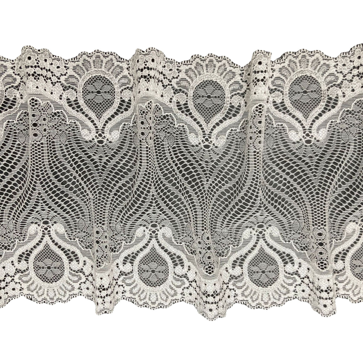 Five-Petal Floral Picot-Edge Stretch Lace Trim 18 cm — fabric photo 3