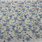 Hand-Sewn 3D Floral Bugle Bead and Sequin Fabric - 42622 — fabric photo 5