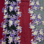 3D Silver-Thread Embroidered Organza Fabric