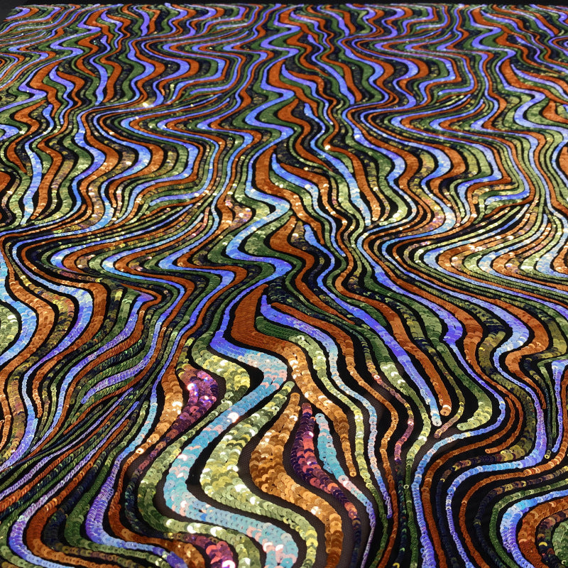 Heavy 3–5mm Iridescent Sequin Embroidered Fabric — fabric photo 4
