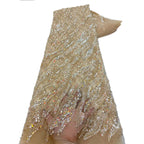 Bugle Bead Sequin Tulle Lace for Wedding Gowns — fabric photo 4