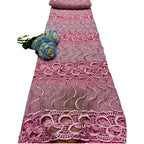 Solid-Color Rhinestone Cutwork Chiffon Lace Fabric – Per Yard — fabric photo 5
