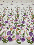 Multicolor Small-Floral Thread Embroidered Fabric — fabric photo 5