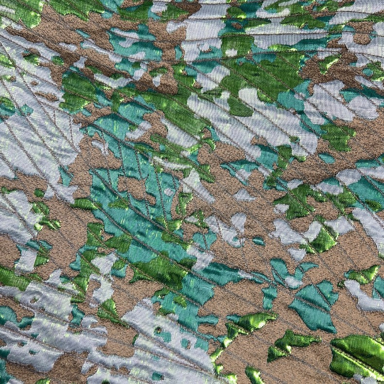 Camouflage Jacquard Satin Brocade Fabric