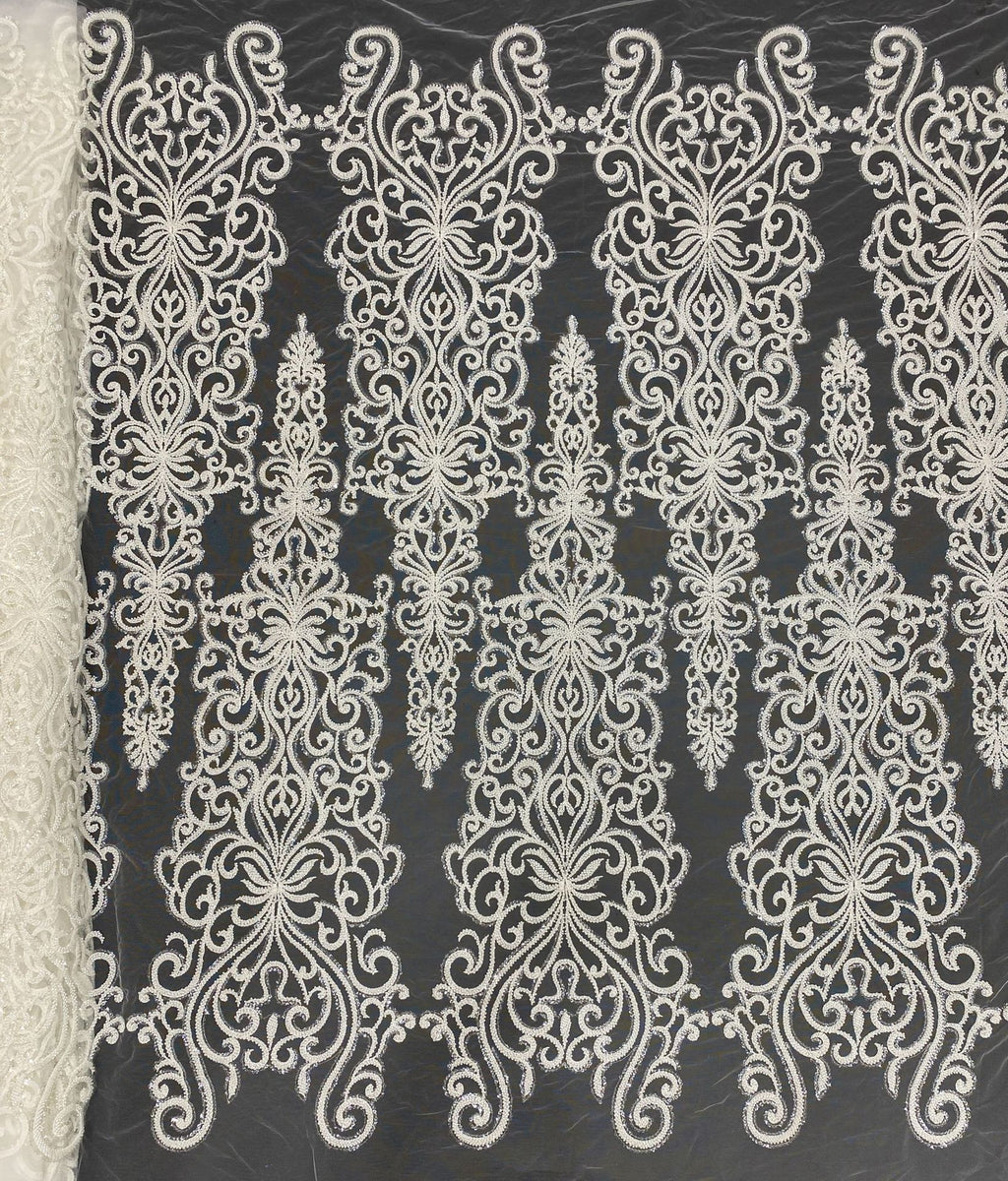 Heavy Symmetrical Bead Sequin Bridal Fabric — fabric photo 6