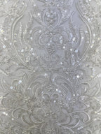 Bead & 3/4mm Sequin Embroidered Occasion Fabric — fabric photo 5