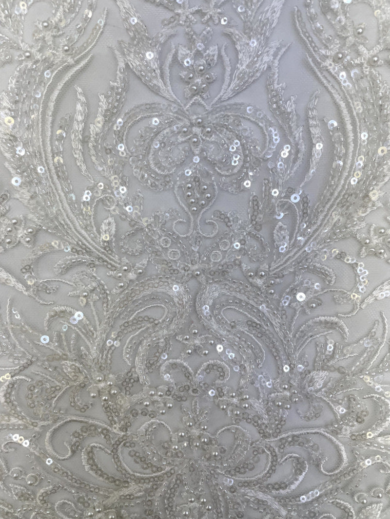 Bead & 3/4mm Sequin Embroidered Occasion Fabric — fabric photo 5