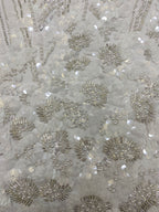 3D Bugle Foam Bead & 3/7mm Sequin Fabric — fabric photo 5