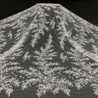 3D 3/7 mm Sequin & White-Core Bead Embroidered Bridal Fabric – Design 47007 — fabric photo 4