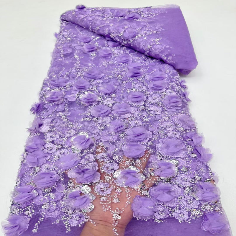 Sequin & Appliqué Bridal Fabric — fabric photo 5