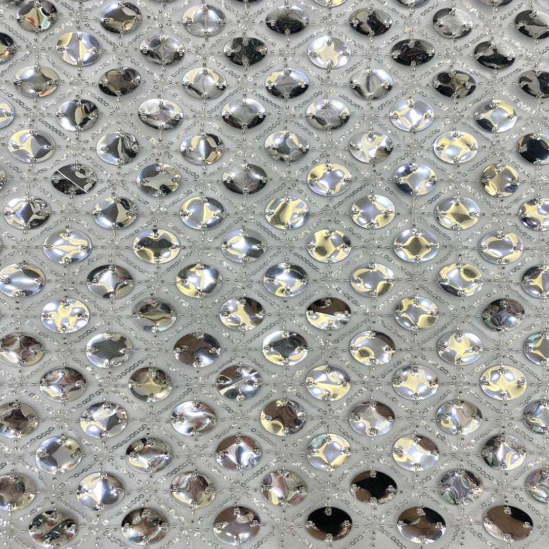 Sequin & Bubble-Bead Embroidered Bridal Fabric – Design 80927 — fabric photo 2