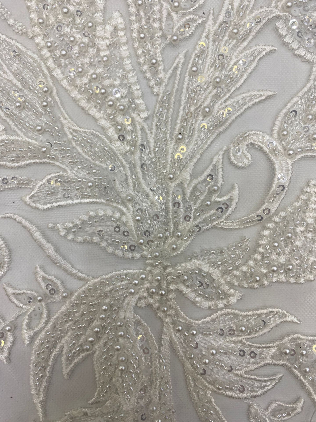 Foam Bead 3/4mm Sequin Embroidery Fabric for Gowns — fabric photo 5