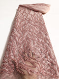 African Beaded Sequin Embroidered Mesh Lace — fabric photo 5