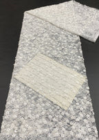 Laser Floral Beaded Sequin Lace — fabric photo 6