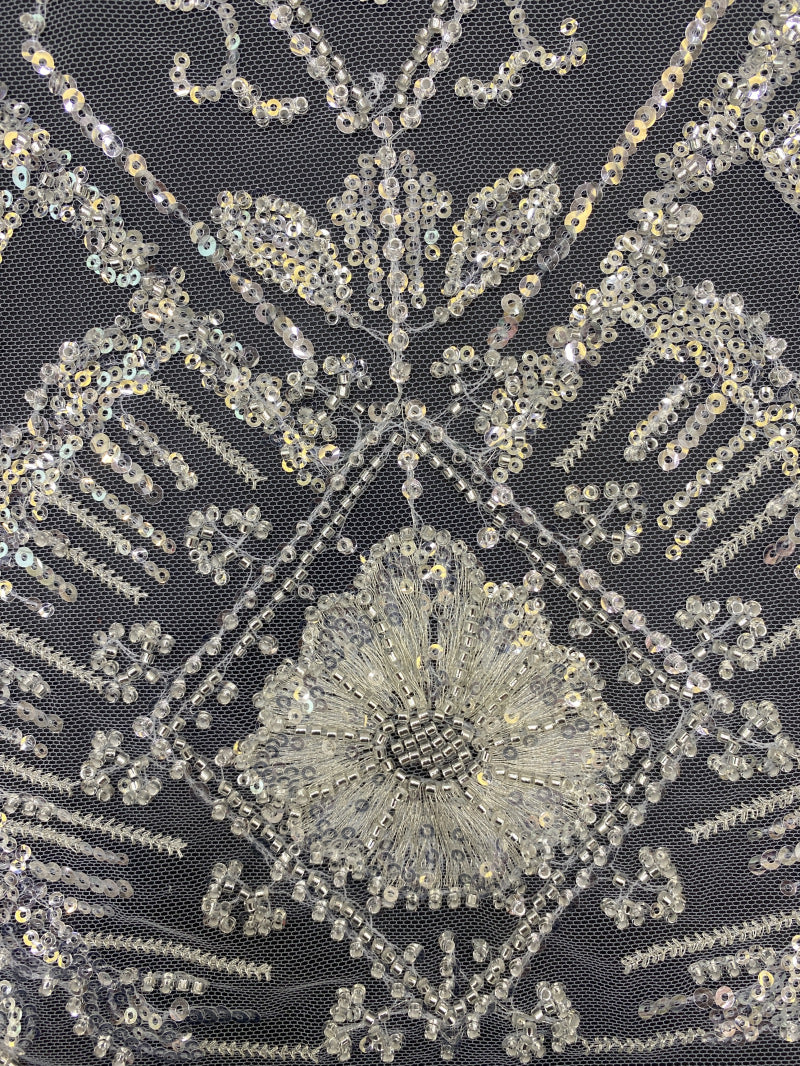 Sequin Embroidered Bridal Fabric – Design 54047 — fabric photo 5