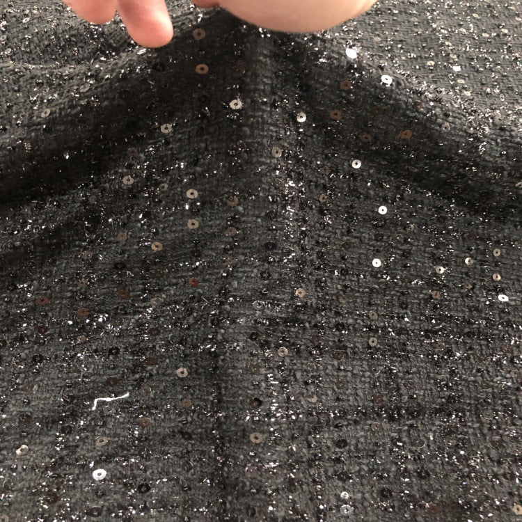 Coarse-Woven Base Bead and Sequin Embroidered Fabric — fabric photo 3