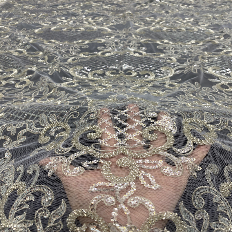 Sequin Embroidered Bridal Fabric – Design 49439 — fabric photo 5