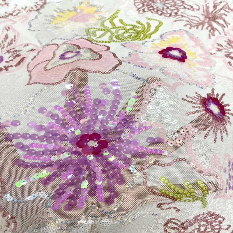 Seven-Size Sequin Combination Embroidery Fabric — fabric photo 2