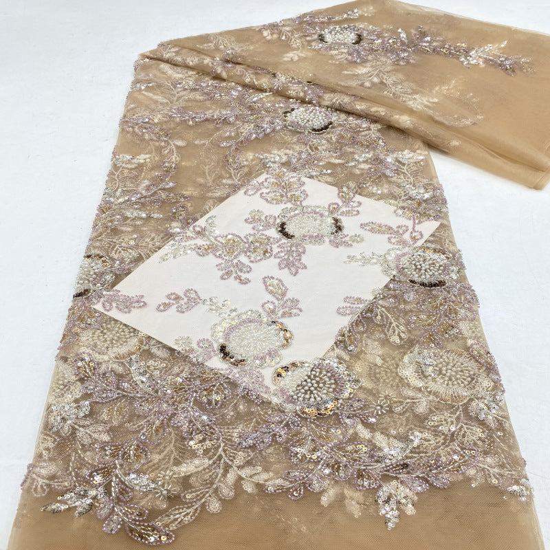 Heavy Sequin & Bugle-Bead Embroidered Bridal Fabric – Design 28351 — fabric photo 4