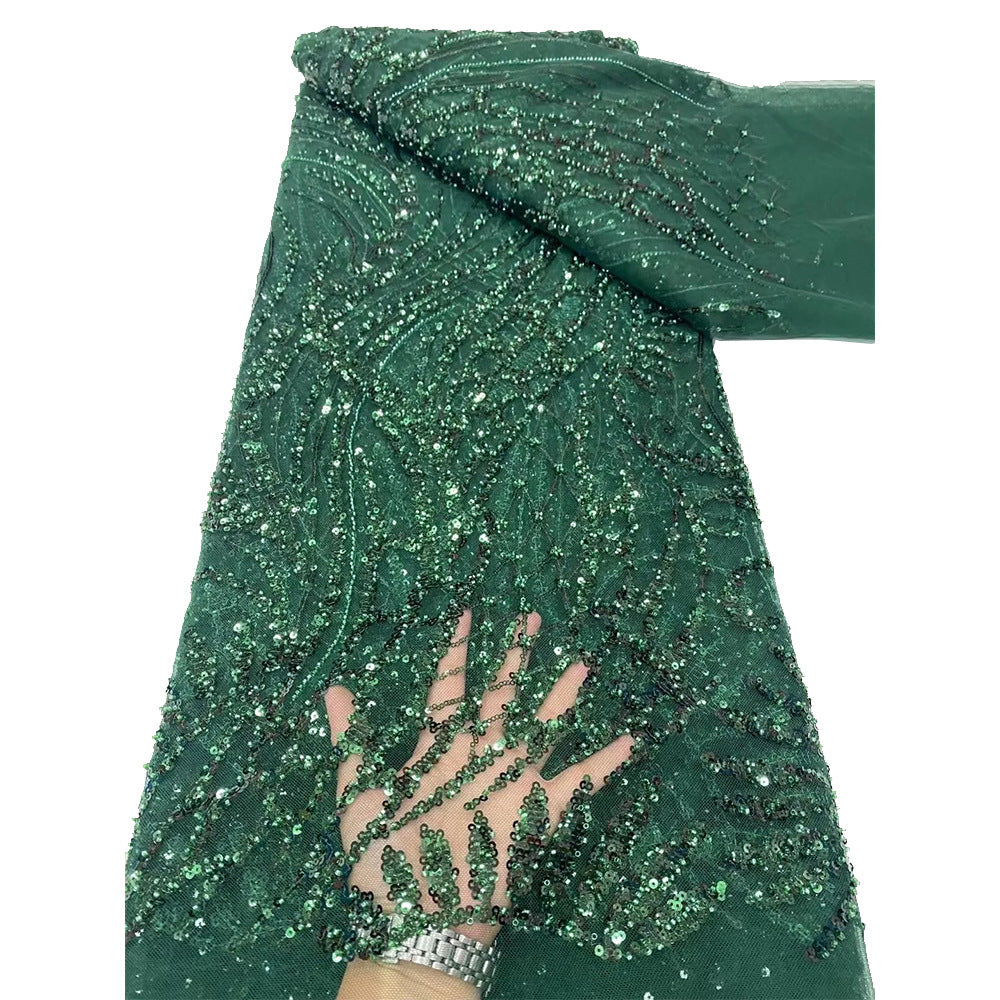 Sequin & Bugle-Bead Embroidered Tulle Mesh Fabric – Design 63199 — fabric photo 5