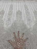 Crystal-Look Sequin & Bubble-Bead Embroidered Bridal Fabric – Design 81727 — fabric photo 4