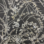 Sequin & Bugle-Bead Embroidered Bridal Fabric – Design 98079 — fabric photo 3