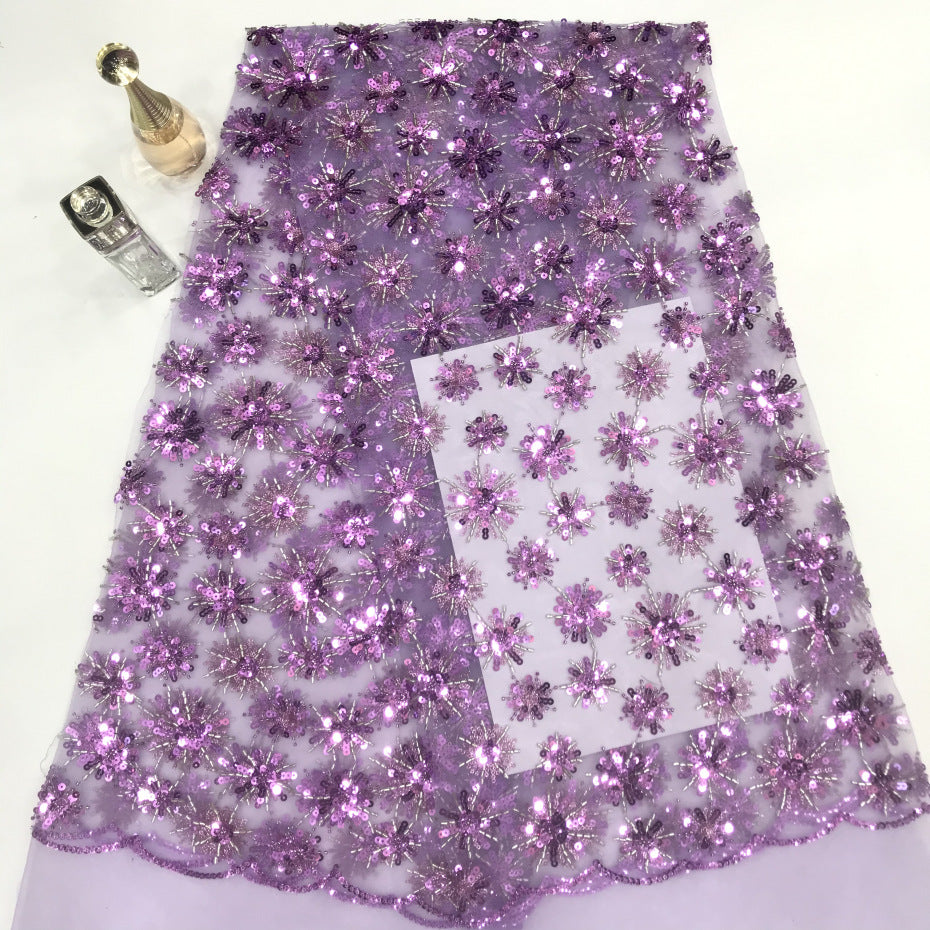 Tiny Floral Double-Bead & 3/5 mm Sequin Embroidery — fabric photo 5