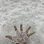 3D Sequin & Bubble-Bead Embroidered Bridal Fabric – Design 04255 — fabric photo 4
